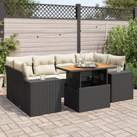 Set Divani da Giardino con Cuscini 7pz Nero Polyrattan 3327339