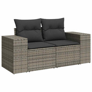 Set Divano da Giardino 6 pz con Cuscini Grigio in Polyrattan 3327364