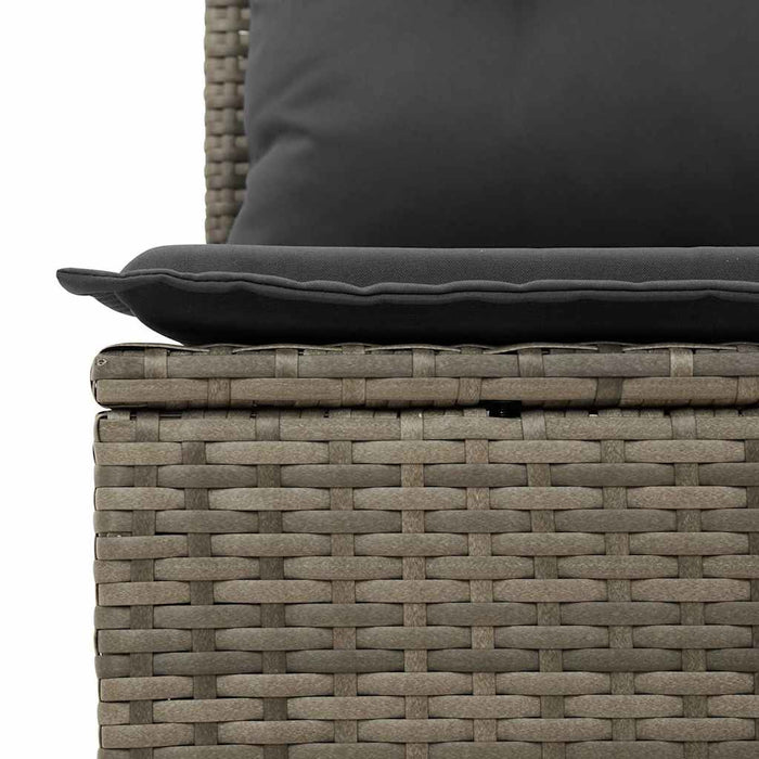 Set Divano da Giardino 6 pz con Cuscini Grigio in Polyrattan 3327364