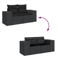 Set Divani da Giardino 5 pz con Cuscini in Polyrattan Nero 3327366