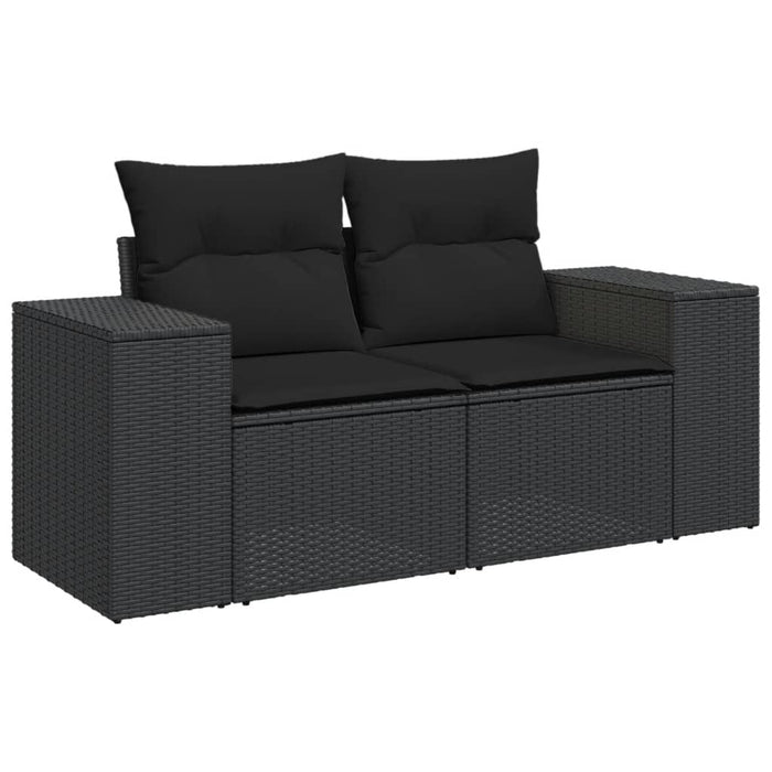 Set Divani da Giardino con Cuscini 7pz Nero Polyrattan 3327380