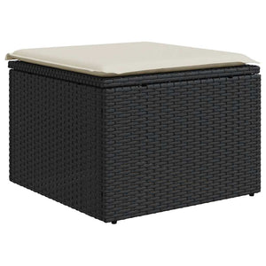 Set Divani da Giardino 9 pz con Cuscini Nero Polyrattan Acacia 3327409