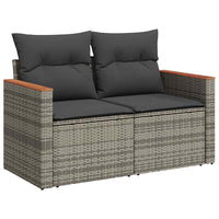 Set Divani da Giardino 7pz con Cuscini Grigio Polyrattan Acacia 3327462