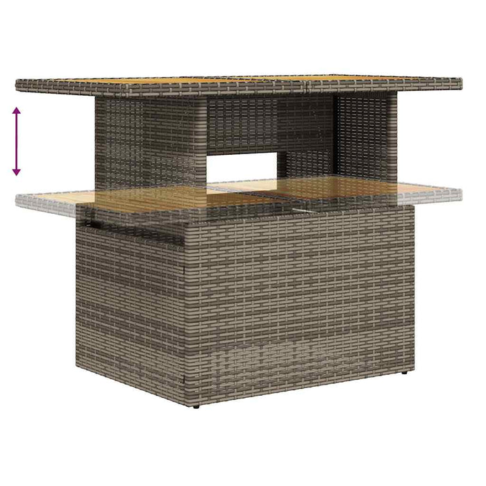 Set Divani da Giardino 7pz con Cuscini Grigio Polyrattan Acacia 3327462