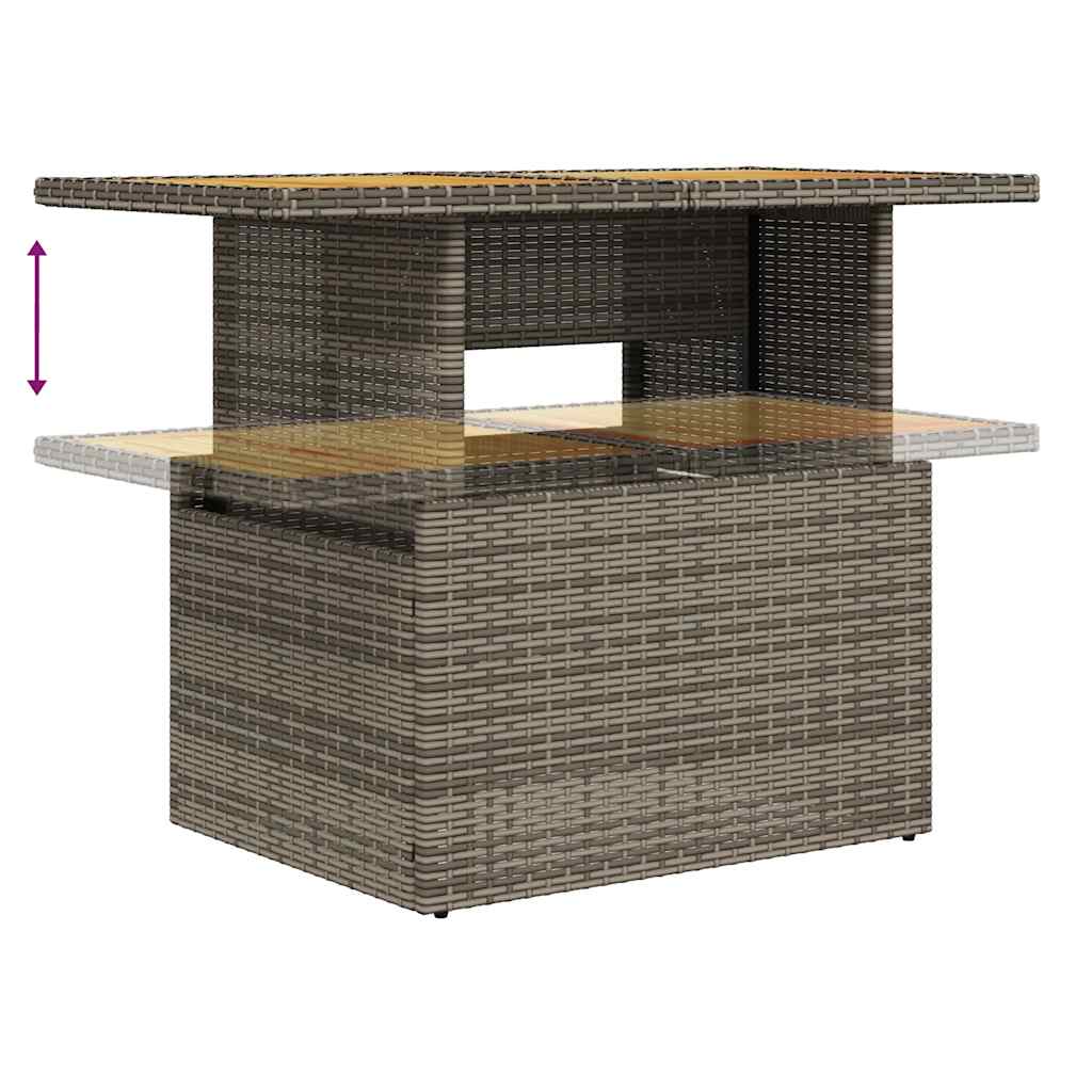 Set Divano da Giardino 9pz con Cuscini Grigio Polyrattan Acacia 3327469