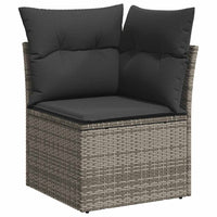 Set Divano Giardino 5 pz con Cuscini Grigio Polyrattan Acacia 3327483