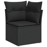 Set Divani da Giardino 5 pz con Cuscini Nero Polyrattan Acacia 3327590