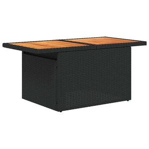 Set Divani da Giardino 5 pz con Cuscini Nero Polyrattan Acacia 3327590