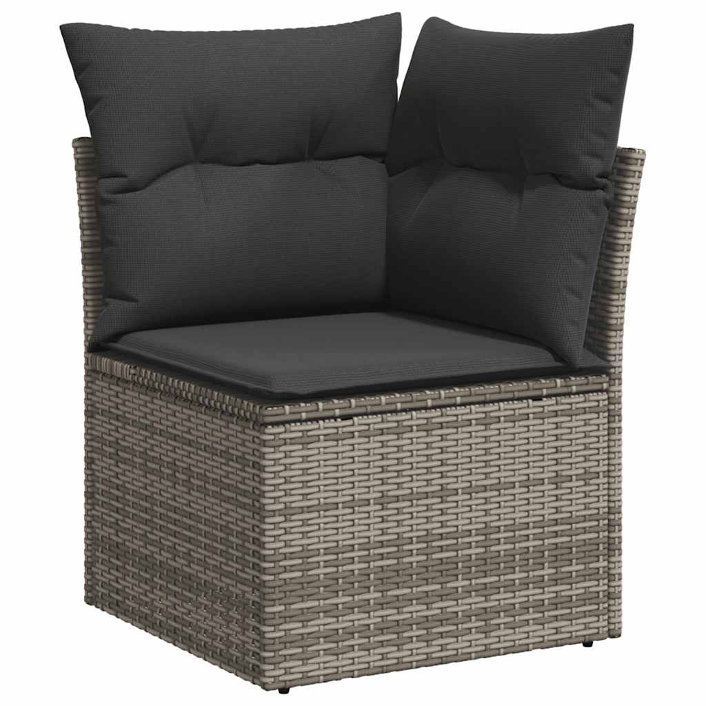 Set Divani Giardino 4 pz con Cuscini Grigio Polyrattan Acacia 3327595