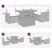 Set Divani da Giardino 5 pz con Cuscini Nero Polyrattan Acacia 3327598