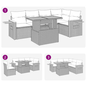 Set Divani da Giardino 5 pz con Cuscini Nero Polyrattan Acacia 3327598