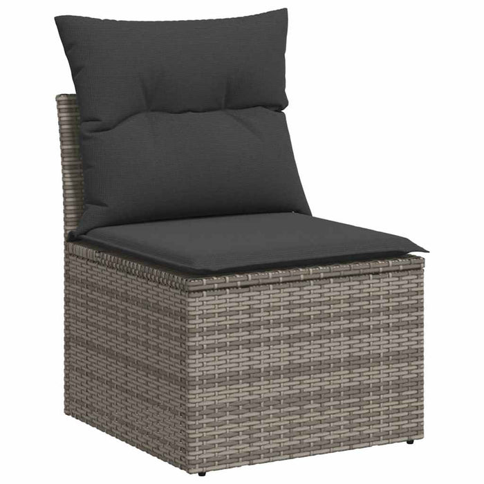 Set Divano Giardino 5 pz con Cuscini Grigio Polyrattan Acacia 3327602