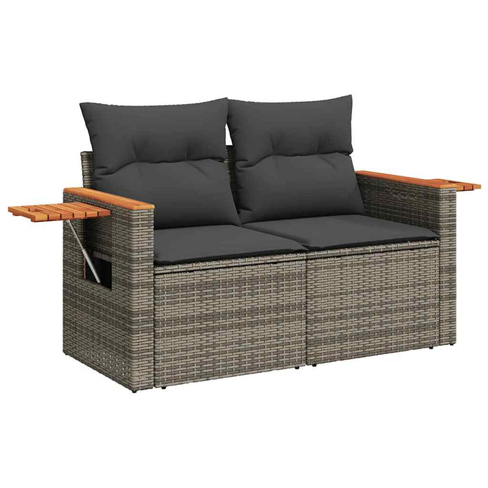 Set Divano Giardino 5 pz con Cuscini Grigio Polyrattan Acacia 3327602