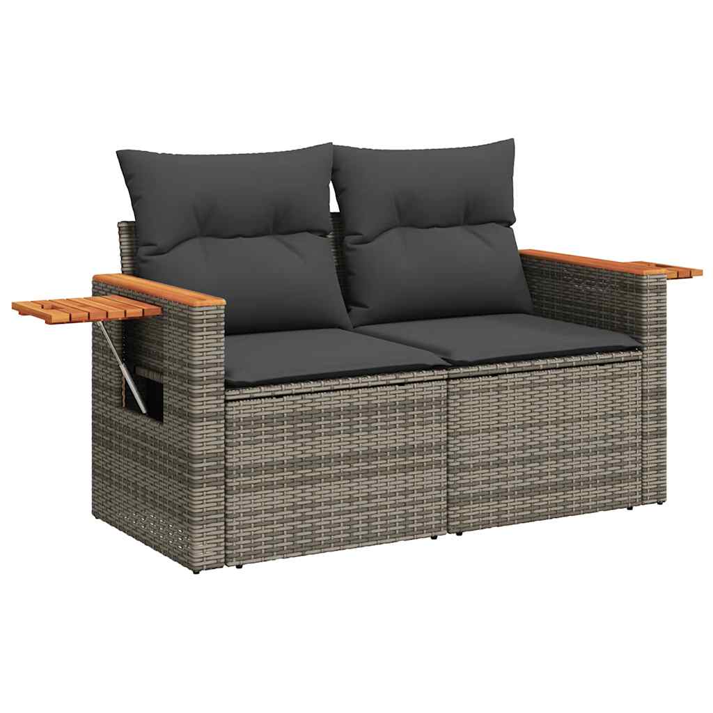 Set Divani da Giardino 7pz con Cuscini Grigio Polyrattan Acacia 3327623