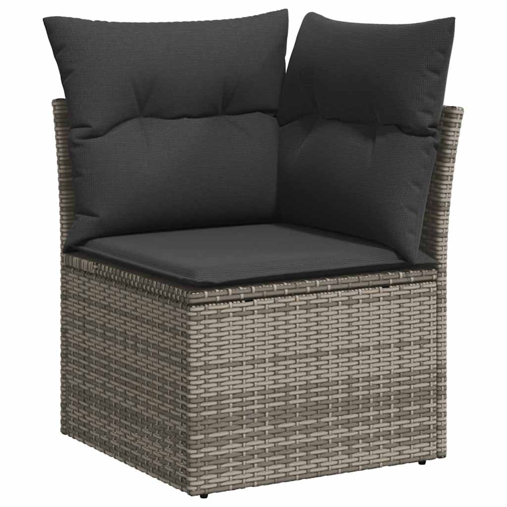 Set Divani da Giardino 7pz con Cuscini Grigio Polyrattan Acacia 3327679