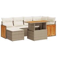 Set Divano da Giardino 8 pz con Cuscini Beige Polyrattan Acacia 3327733