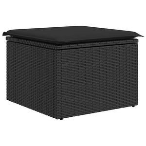 Set Divani da Giardino con Cuscini 7pz Nero Polyrattan Acacia 3327737