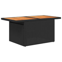 Set Divani da Giardino con Cuscini 7pz Nero Polyrattan Acacia 3327738