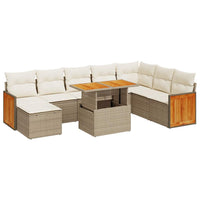 Set Divani da Giardino 7 pz con Cuscini Beige Polyrattan Acacia 3327747