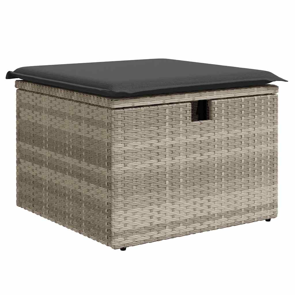 Set Divano da Giardino 8pz con Cuscini Grigio Chiaro Polyrattan 3327792