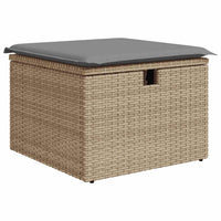 Set Divano da Giardino 9 pz con Cuscini Beige in Polyrattan 3327799