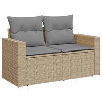 Set Divani da Giardino 7 pz con Cuscini Beige in Polyrattan 3327819