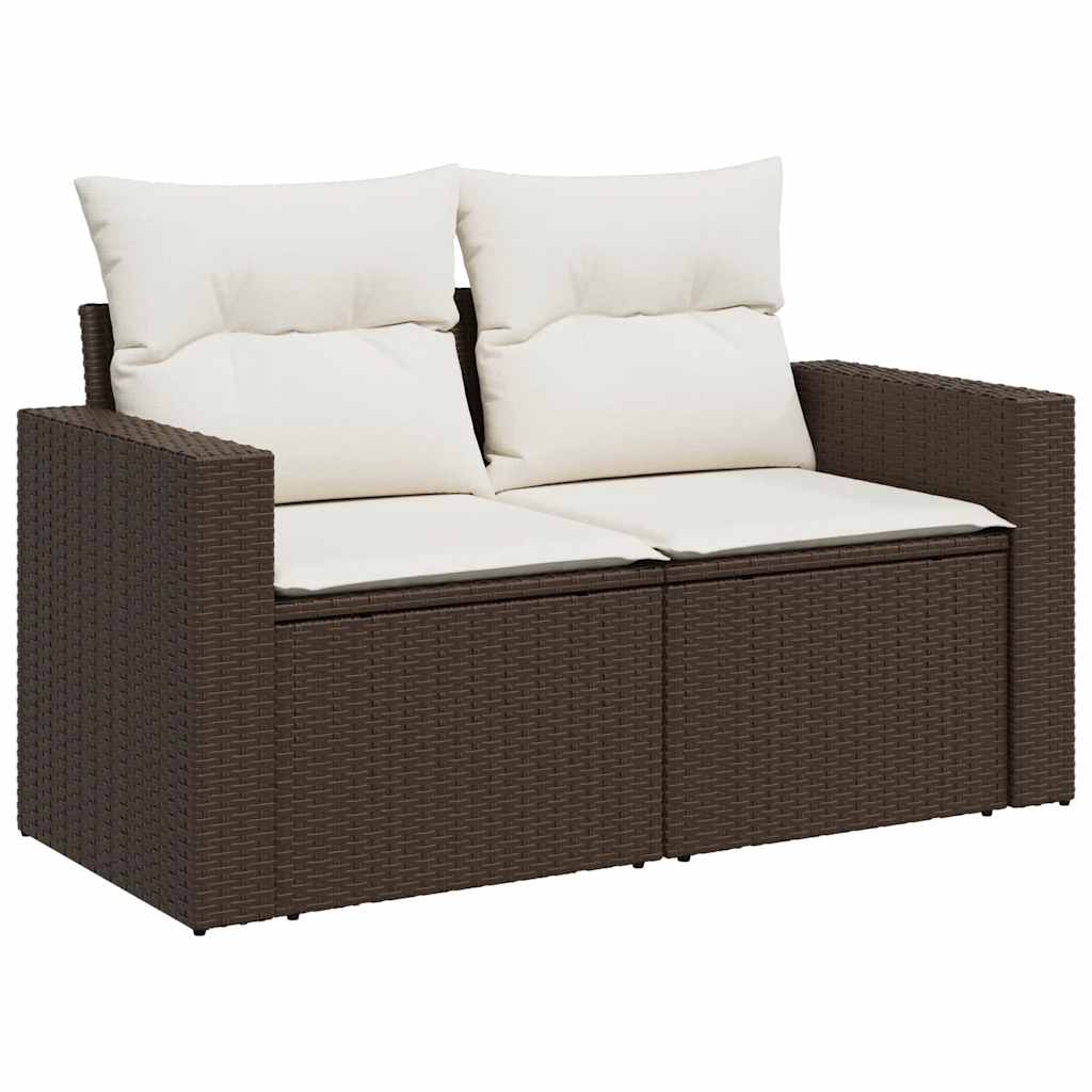 Set Divani da Giardino 7 pz con Cuscini Marrone in Polyrattan 3327823