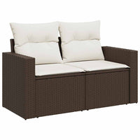 Set Divani da Giardino 8 pz con Cuscini Marrone in Polyrattan 3327833