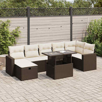 Set Divani da Giardino 8 pz con Cuscini Marrone in Polyrattan 3327833