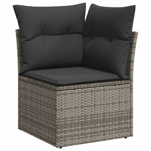 Set Divano da Giardino 9 pz con Cuscini Grigio in Polyrattan 3327840