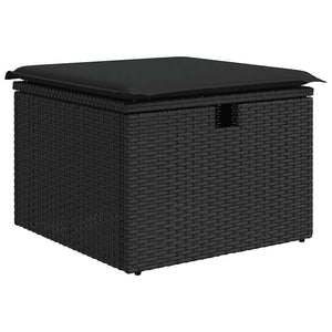 Set Divani da Giardino con Cuscini 8 pz Nero in Polyrattan 3327905