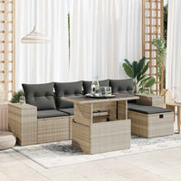 Set Divano da Giardino 6pz con Cuscini Grigio Chiaro Polyrattan 3327932