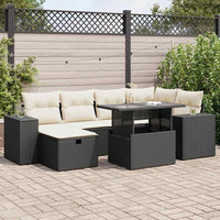 Set Divani da Giardino con Cuscini 8 pz Nero in Polyrattan 3327936