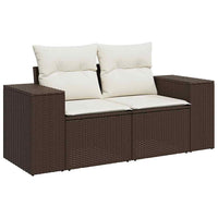 Set Divani da Giardino 8 pz con Cuscini Marrone in Polyrattan 3327943