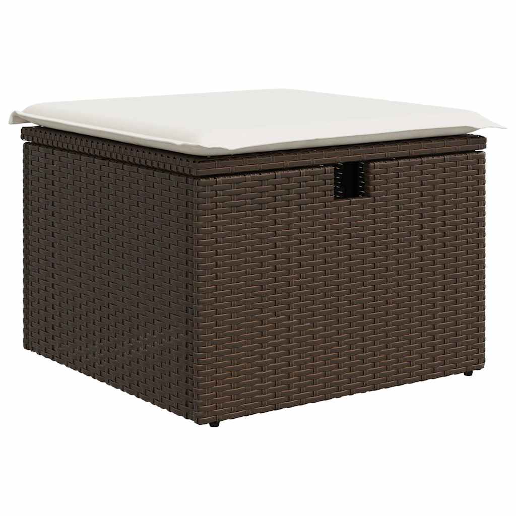 Set Divani da Giardino 8 pz con Cuscini Marrone in Polyrattan 3327943