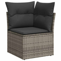 Set Divano da Giardino 9pz con Cuscini Grigio Polyrattan Acacia 3327991