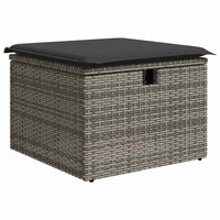 Set Divano da Giardino 6pz con Cuscini Grigio Polyrattan Acacia 3327998