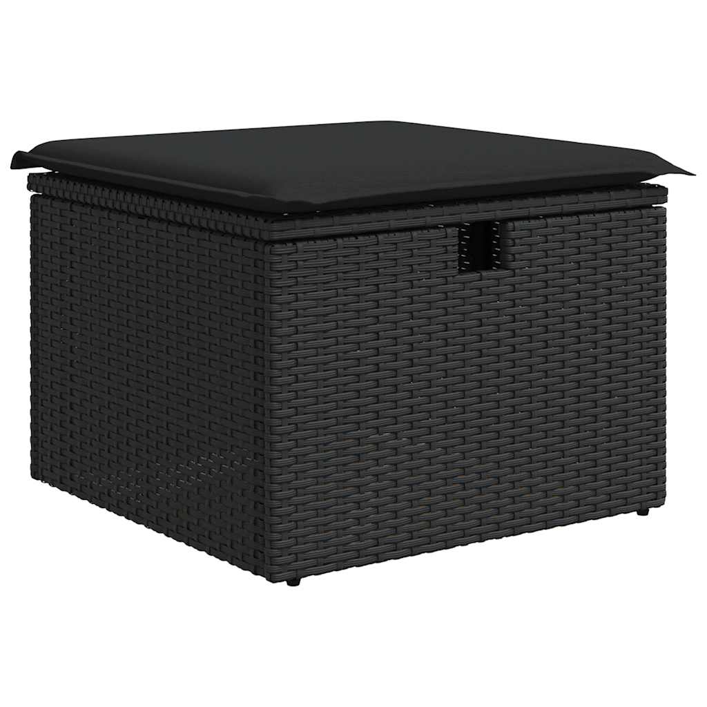 Set Divani da Giardino con Cuscini 8 pz Nero Polyrattan Acacia 3328000