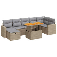 Set Divano da Giardino 5 pz con Cuscini Beige Polyrattan Acacia 3328011