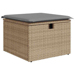 Set Divano da Giardino 9 pz con Cuscini Beige Polyrattan Acacia 3328102