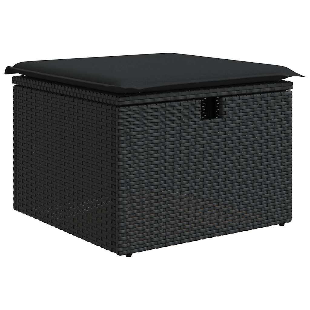 Set Divani da Giardino con Cuscini 8 pz Nero in Polyrattan 3328112