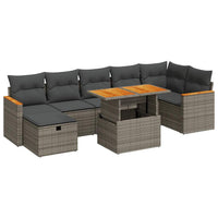 Set Divano da Giardino 5 pz con Cuscini Grigio in Polyrattan 3328124