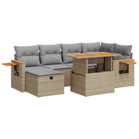 Set Divano da Giardino 8 pz con Cuscini Beige in Polyrattan 3328137