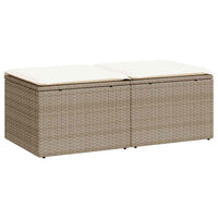 Set Divano da Giardino 2 pz con Cuscini Beige Polyrattan Acacia 3328661