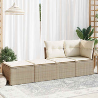 Set Divano da Giardino 2 pz con Cuscini Beige Polyrattan Acacia 3328661