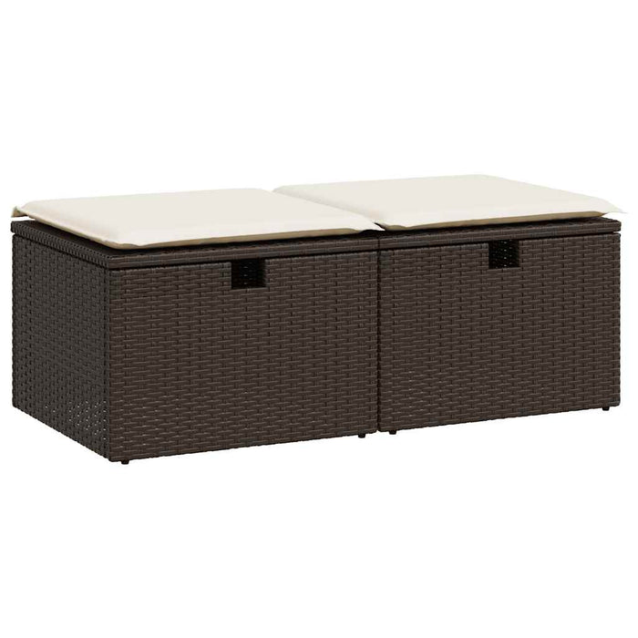 Set Divano Giardino 4 pz con Cuscini Marrone Polyrattan Acacia 3328676