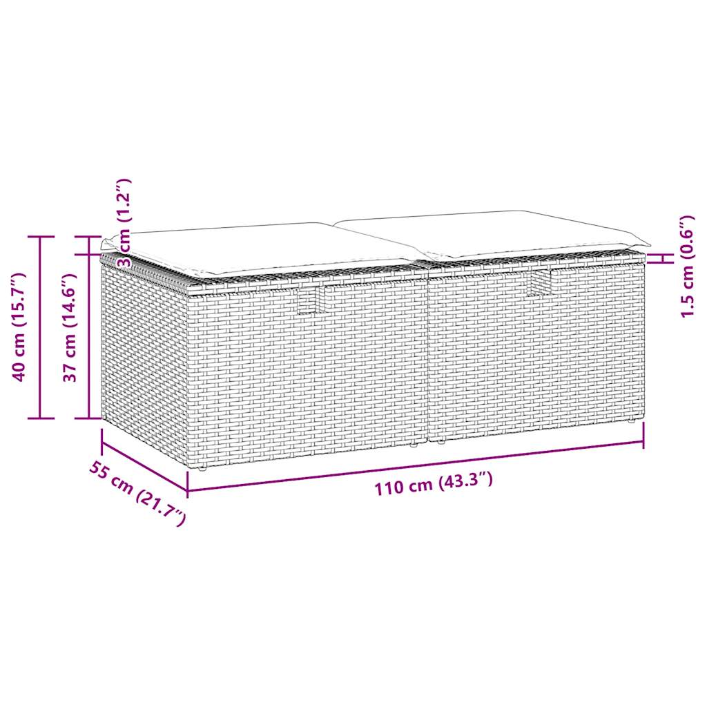 Set Divano Giardino 4 pz con Cuscini Marrone Polyrattan Acacia 3328676