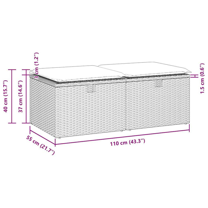 Set Divano Giardino 4 pz con Cuscini Marrone Polyrattan Acacia 3328676