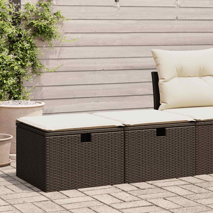 Set Divano Giardino 4 pz con Cuscini Marrone Polyrattan Acacia 3328676