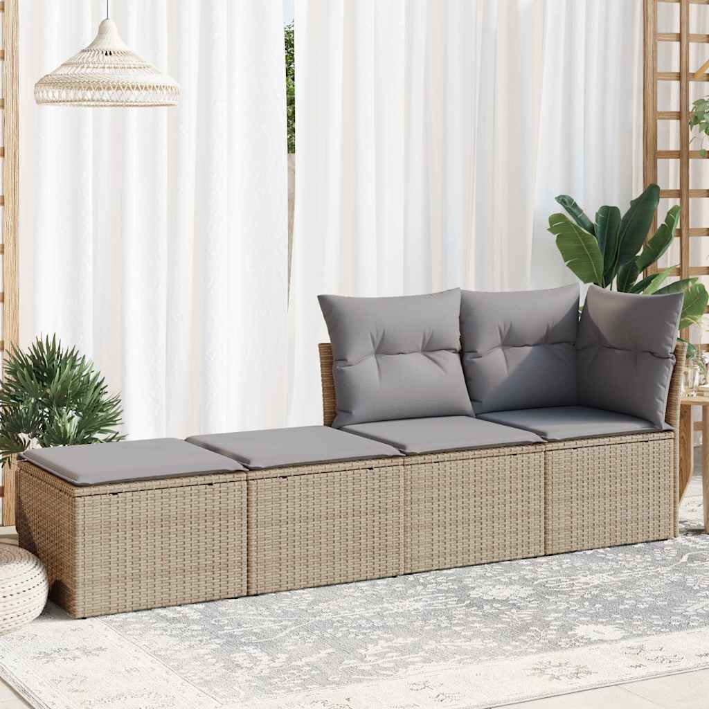 Set Divano da Giardino 2 pz con Cuscini Beige Polyrattan Acacia 3328682